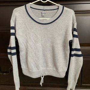 Aerie Cropped Thick Sweater with Arm Stripes